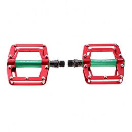 T TOOYFUL Lightweight Road Mountain Bike Flat/Platform Pedals Sealed Bearing 9/16" - Red Green, as described