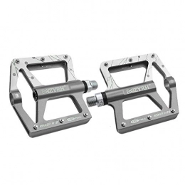 TANCEQI Spares TANCEQI Bicycle Pedals 9 / 16 Inch Non-Slip Pedals Bearings Aluminum Alloy Wide Platform Pedal with 6 Anti-Skid Pins, for Mountain Bikes And Road Bikes (1 Pair), Silver