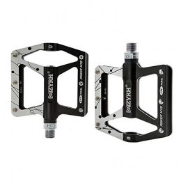 TANCEQI Spares TANCEQI Mountain Bike Flat Pedals Lightweight Aluminum Alloy Labor-Saving Bicycle Pedals, with 3 Bearings Spindle Anti Slip Steel Pins, Wide Platform Mountain Bike Pedals, Black