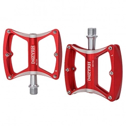 TANCEQI Spares TANCEQI Non-Slip Mountain Bike Pedals Aluminum Alloy Bicycle Platform Pedals Mountain with 12 Anti-Skid Pins 9 / 16 Inch Boron Steel Spindle for BMX / MTB, Red