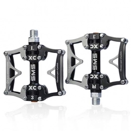 ThinkTop 3 Bearing Road Mountain Bike Platform Pedals Flat Sealed Lubricate Bearing Axle 9/16 Inch-Silver