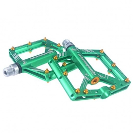 TRAACEM Spares TRAACEM Mountain Bike Pedals - Aluminum Alloy 4 CNC Bearing - Highway Platform Pedal with 16 Non-Slip Pins - Universal 9 / 16" Pedal for BMX / MTB Bikes, Green