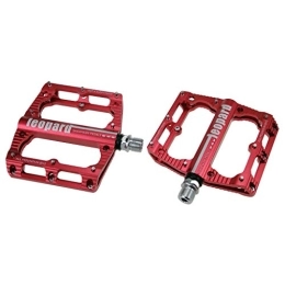 TTBDY Spares TTBDY Mountain Bike Pedals, 9 / 16 Mountain Bicycle Pedals Platform, Sealed Bearings Strong and Sturdy Alloy Bicycle Flat Pedals, Red