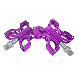 TTBDY Mountain Bike Pedal TTBDY Mountain Bike Pedals, Aluminium Alloy Mountain Bike Pedals Platform Ultra Sealed Bearing and Thin Platform for Road BMX MTB Fixie Bikes, Purple