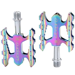 TTZHJIN Mountain Bike Pedal TTZHJIN Bike Pedals Mountain Bike Pedals Fashion Non-Slip Super Sturdy Colorful 3 Du Bearings Aluminum Alloy Road Bike Pedal 9 / 16 Inch Mountain Bike Pedal, Purple-10.6×5.2cm