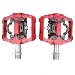 Tuimiyisou Spares Tuimiyisou 1pair Bicycle Pedals, Aluminum Alloy Mountain Bike Pedals Anti-slip Durable 3 Sealed Bearing Spd Platform Pedals for Mountain Bike Bmx Mtb Road Bicycle 2 Pcs (red)