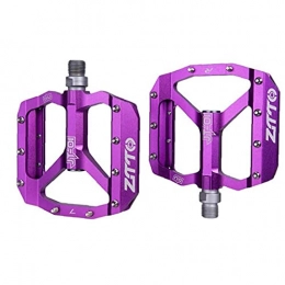 Tuimiyisou Spares Tuimiyisou Mountain Bike Pedal, Bicycle Flat Alloy Pedals, Violet Non-slip Alloy Flat Pedals for Road Mountain Mtb Bike