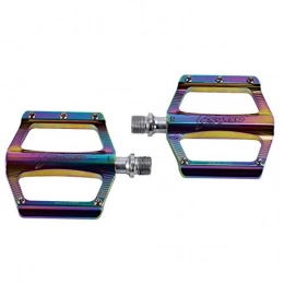 U/N SWTXO Mountain Road Bike Pedals MTB Aluminum Flat Platform Sealed Bearing 9/16'' (Rainbow)