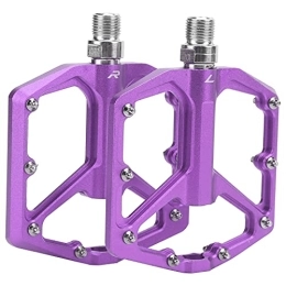 Veloraa Spares Veloraa Mountain Bike Pedals, Micro‑groove Design DU Bearing System Bicycle Platform Flat Pedals Hollow Design Practical for Outdoor(Purple)