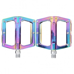 VGEBY Spares VGEBY Bike Pedals, 1 Pair Anti‑Slip Durable Aluminum Alloy Bicycle Pedals Electroplated Colorful Pedals for Mountain Bikes, Road Bikes, Most City Bikes