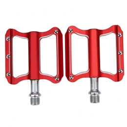 VGEBY Spares VGEBY Bike Pedals, Durable Aluminum Alloy Mountain Road Bike Bearing Pedals, Easy to Install Cycling Pedals Spare Part Accessory Bicycle Adapter Parts(Red)