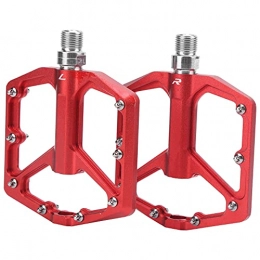 VGEBY Spares VGEBY Mountain Bike Pedals, 1 Pair Aluminium Alloy Non‑Slip Bicycle Platform Flat Pedals(red)