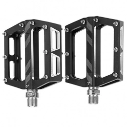 VGEBY Spares VGEBY Mountain Bike Pedals, 1 Pair Durable Aluminum Alloy Mountain Road Bicycle Bearings Pedal, Cycling Wide Platform Bike Adapter Parts Accessory(black)