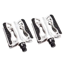 Vosarea Mountain Bike Pedal VOSAREA 2pcs Aluminum Alloy Bicycle Pedal Practical Mountain Bike Pedal Non-Slip Bicycle Platform Flat Pedal for Bike (Silver)