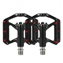 Walmeck Ultra Light Bike Pedals Lightweight Carbon Fiber Platform Pedals Three Bearing MTB Road Bike Bicycle Cycling Pedals Titanium Axle