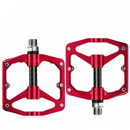 WANGDANA Mountain Bike Pedal WANGDANA 4-Bearing Bicycle Pedal Anti-Skid Ultra-Light Numerical Control Mtb Mountain Bicycle Pedal Seal Bearing Pedal Bicycle Accessories, Red 2