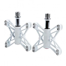 WANGDANA Mountain Bike Pedal WANGDANA Super Light Bicycle Pedal 3 Bearing Mountain Bicycle Mtb Road Bicycle Hollow Pedal Crank Magnesium Flat Bicycle Pedal, White