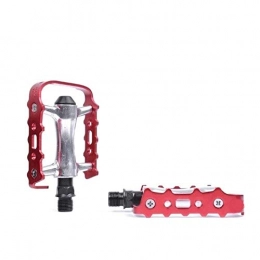 WDGNY Mountain Bike Pedal WDGNY Bike Pedales Bicicleta MTB Aluminum Alloy Hollow Anti-slip Durable Bearing Ultralight Cycling Bicycle Pedals Bike Replacement Parts wheel bearing (Color : Red)