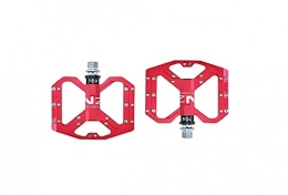WENYOG Mountain Bike Pedal WENYOG Bike Pedals Mountain Non-Slip Bike Pedals Platform Bicycle Flat Alloy Pedals 9 / 16" 3 Bearings For Road MTB Fixie Bikes (Color : Red)