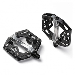WENYOG Mountain Bike Pedal WENYOG Bike Pedals Ultralight Bicycle Pedals Flat Alloy Pedals Mountain Bike Pedals 9 / 16" Sealed Bearings Pedals Non-Slip Flat Pedals (Color : Black)