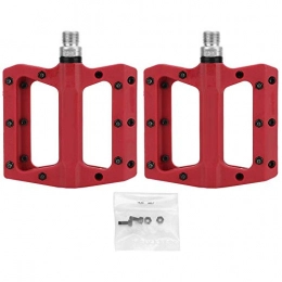 Woyisisi Mountain Bike Pedal Woyisisi 1 Pair Nylon Plastic Mountain Bike Pedal Lightweight Bearing Pedals for Bicycle(Red)