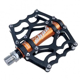 XIEZI Spares XIEZI Bicycle Cycling Bike Pedals Bike MTB Mountain Bike Pedals Aluminum Alloy CNC Bike Footrest Big Flat Ultralight Cycling BMX Pedal mountain (Color : Orange)