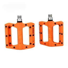 XIWALAI Spares XIWALAI Bicycle Pedals Nylon Fiber Ultra-light Mountain Bike Pedal 4 Colors Big Foot Road Bike Bearing Pedals Cycling Parts (Color : Orange)