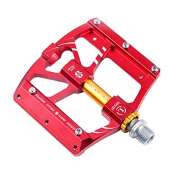 XULONG Spares XULONG Mtb bike Pedals, 3 Sealed Bearings, Durable CNC Machined Aluminum Alloy Body, 9 / 16 Inch, Anti-Slip Wide Platform-A Pair, Red