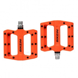 XULONG Spares XULONG Mtb Bike Pedals, 3 Sealed Bearings, Nylon Fiber Body, Standard 9 / 16 Inch Spindle, 123 * 105.5Mm, Anti-Slip Wide Platform-357G A Pair, Orange