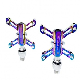 XYXZ Spares XYXZ Bicycle Platform Flat Pedal Quick Release Bicycle Pedals For Brompton Folding Pedals Bearings Lightweight Pedals (Color : Multi)