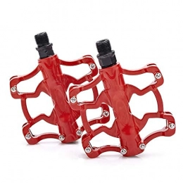 XYXZ Spares XYXZ Bicycle Platform Flat Pedal Universal Mountain Bike Dead Fly Non-Slip Aluminum Alloy Pedal Bicycle Pedal Bearing Accessories, Red