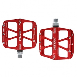 XYXZ Mountain Bike Pedal XYXZ Cycling Pedals Flat Bike Pedals, Aluminum Alloy Sealed Bearing Anti-Slip 9 / 16" Cycle Platform Hybrid Pedals, For Road / Mountain / Mtb / Bmx Bike(Red)
