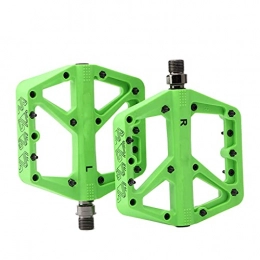 XYXZ Spares XYXZ Cycling Pedals Flat Mtb Mountain Bike Nylon Fiber Pedal Bearing Wide Non-Slip Bicycle Pedal Off-Road Bike Road Bike Pedal Bicycle Accessories Pedals (Color : Green)
