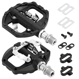 Yirtree Bike Pedals 1 Pair Self-Locking Aluminum Alloy Cycling Clipless Pedals Platform Flat Pedals with SPD Platform for BMX MTB Spinning Bike Folding Bike Mountain Bike