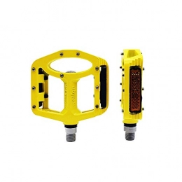 YNuo Mountain Bike Pedal YNuo Bicycle Pedals, Bearing Pedals, Road Bikes, Magnesium Alloy Durable Pedals, Stylish Design (Ming / Gold / Red / Yellow) Bicycle accessories for a comfortable ride. (Color : Yellow)