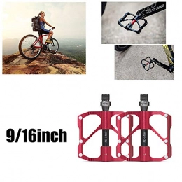 YSHUAI Mountain Bike Pedal YSHUAI 9 / 16 Inches Non-Slip And Durable Bicycle Pedals Mountain Bike, Aluminum Alloy Bicycle Pedals for BMX MTB And Other Bicycles, Cr-Mo Steel Spindle, Red