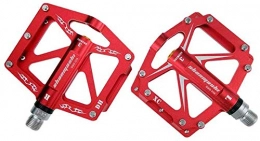 YZ Mountain Bike Pedal YZ Pedal, Double-Sided Foot Pedal, Bicycle Bearing Pedal 3 Bearing Palin Comfortable Pedal Riding Spare Parts, Red