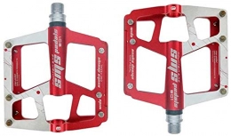 YZ Mountain Bike Pedal YZ Pedal, Mountain Bike Pedal, Aluminum Alloy Super Wide to Increase High Strength Three Bearing Pedals Palin Bicycle Pedal Riding Accessories, Red