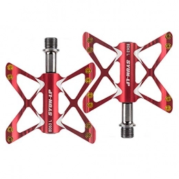 Zhengowen HO Spares Zhengowen HO Bike Pedals Bike Pedal Aluminum Alloy 3 Bearings Bike Butterfly Pedaling Lightweight Flexible Mountain Road Folding Bicycle Pedal Pair Metal Bike Pedals (Color : Red)