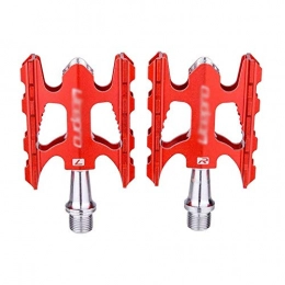 ZHUANYIYI Spares ZHUANYIYI Bike Pedal, Mountain Bike Pedals Aluminum Alloy Non-slip Durable for 9 / 16" Cycling MTB BMX Mountain Road Bike Pedals 1 Pair Accessories (Color : Red)