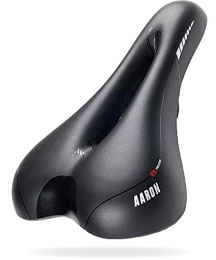 AARON Mountain Bike Seat AARON - Trekking Bike Saddle with Gel Padding - Shock-absorbing, Ergonomic and Comfortable - For Men and Women - Seat for E-bike, Trekking Bike, Mountain Bike, Touring Bike - Black