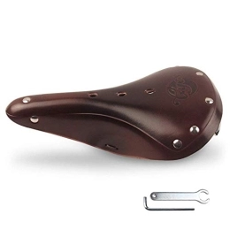 ADSE Mountain Bike Seat ADSE Bike Seat Saddle - Comfortable Rivets Cowhide Mountain Bike Seat Durable Springs Bicycle Saddle, Waterproof, Breathable, Fit Most Bikes, Black