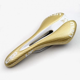 CXJYBH Spares Bicycle Saddle MTB Mountain Bike Carbon Fiber Saddle Road Cushion Racing Saddle (Color : GOLD WHITE)