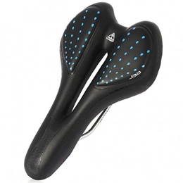 SIRUL Spares Bike Saddle, Comfy Bike Saddle Professional Mountain Bike Gel Saddle Central Relief Zone and Ergonomics Design, Soft Breathable, Fit for Road Bike, Mountain Bike and Folding Bike, Blue