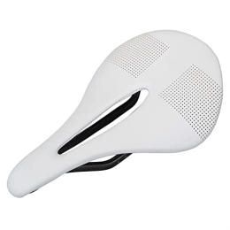 SOLBUM Mountain Bike Seat Bike Saddle Full Carbon Fiber Leather Soft Hollow Road Mountain Bike Seat Cushion Riding Parts Bike Seat Cushion (Color : White)