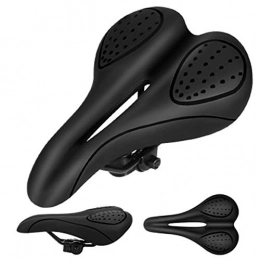 SIRUL Spares Bike Saddle Professional Mountain Bike Gel Saddle, Memory Sponge Bike Saddle with Central Relief Zone and Ergonomics Design Fit for Mountain Bikes, City Bikes and Outdoor Bikes, Black