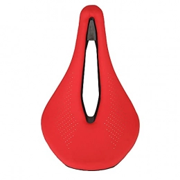 Moye Mountain Bike Seat Bike Saddle PU Breathable Hollow Cycling Seat Cushion Mountain Road Bicycle Padded Soft Saddle MTB BMX Accessories Red