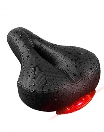 Bike Seat, Waterproof Professional Bicycle Saddle Dual Spring Designed Comfortable Soft Bike Gel Saddles with Taillight for MTB Mountain Bike, Folding Bike, Road Bike, Spinning Bike, Exercise Bike