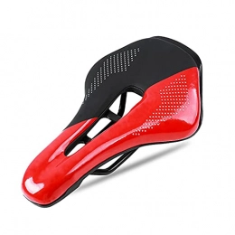 Bktmen Spares Bktmen Durable Bicycle Saddle Classic Delicate Wear-resistant Bicycle Saddle PU Leather MTB Mountain Road Bike Hollow Seat Cushion Bicycle seat (Color : Red)