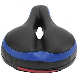 Bnineteenteam Mountain Bike Seat Bnineteenteam Bicycle Saddle, Bike Saddle Microfiber Leather Hollow‑Carved Shock Absorber Mountain Bike Saddle Seat(Black&Blue)